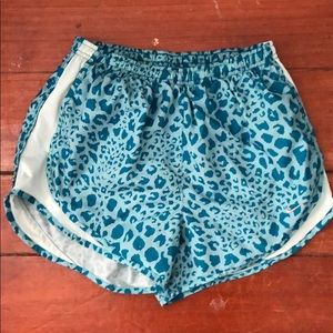 Blue leopard print Nike shorts